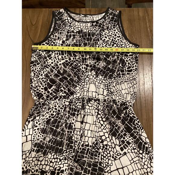 Vince Croc Animal Print Shift Black Sleeveless Above The Knee silk Dress 12 NWT - Picture 9 of 10